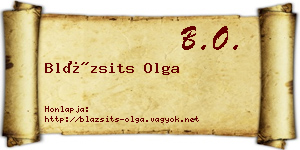Blázsits Olga névjegykártya